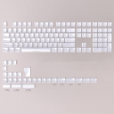 Jelly White 104+32 Keys OEM Profile PC Doubleshot Top Legends Keycaps Set for MX Keyboard